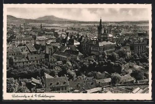 AK Leitmeritz / Litomerice, Blick über die Ortschaft