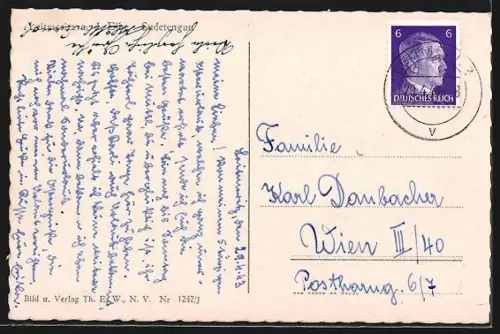 AK Leitmeritz / Litomerice, Blick über die Ortschaft