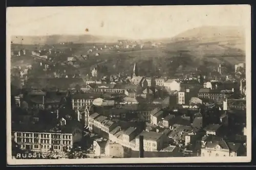 AK Aussig a. d. E., Panorama mit Kirche