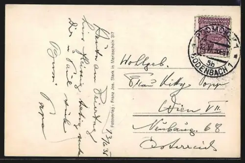 AK Bodenbach a. Elbe, Teilansicht und Hoher Schneeberg