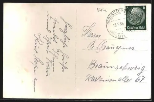 AK Gross-Czernosek a. Elbe, Panorama mit Kirche