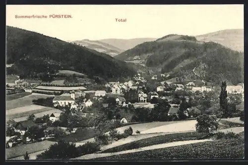 AK Pürstein, Totalansicht mit Kirche