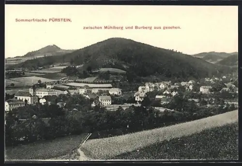 AK Pürstein, Teilansicht zwischen Mühlberg und Burberg aus gesehen