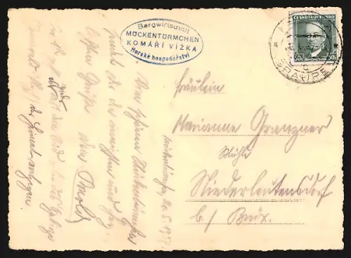 AK Mückenberg /Erzgebirge, Panorama mit Kirche