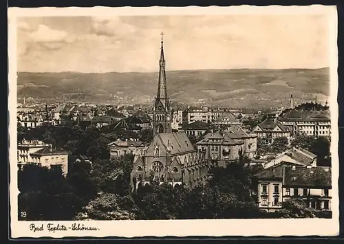 AK Bad Teplitz-Schönau, Panorama mit Kirche
