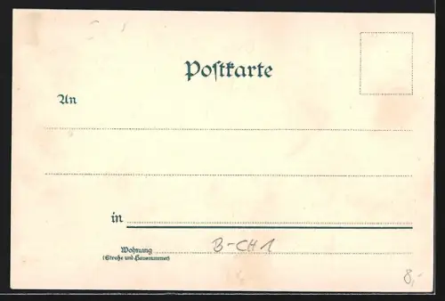 Lithographie Berlin-Charlottenburg, Flora, Rosengarten