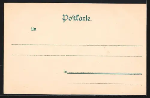 Lithographie Berlin, Königliche Bibliothek Unter den Linden, Glockenblumen
