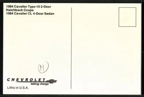 AK Auto Chevrolet Cavalier Type-10 Hatchback Coupe und CL Sedan von 1984