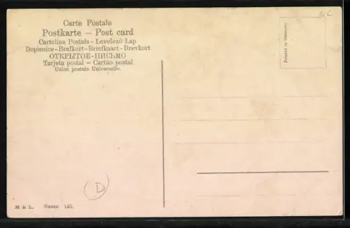 Künstler-AK Fahruntüchtiges Auto wird bei Regenwetter von Pferd abgeschleppt