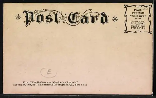 AK The first train through the tunnel, Hudson and Manhattan Railroad Company Tunnel under the Hudson River, U-Bahn