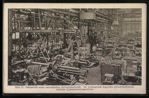 AK Hannover-Linden, Teilansicht einer neuzeitlichen Zylinderwerkstatt, Eisenbahn