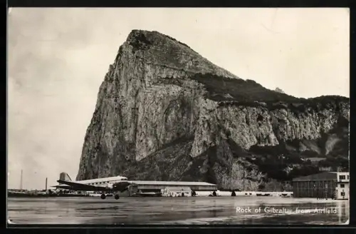 AK Gibraltar, Rock of Gibraltar from Airfield, Flughafen