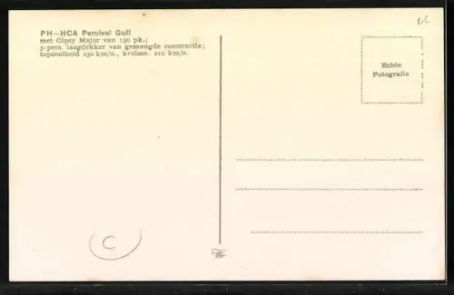 AK Percival Gull Flugzeug mit 130-PS Gipsy Major Motor