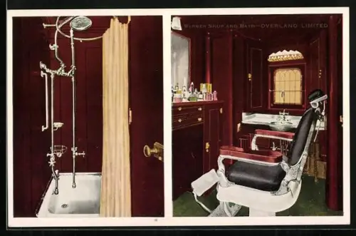 AK Friseur und Dusche in Eisenbahn, Barber Shop and Bath, Overland Limited