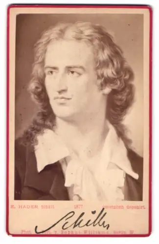 Fotografie Sophus Williams, Berlin, Portrait Friedrich Schiller