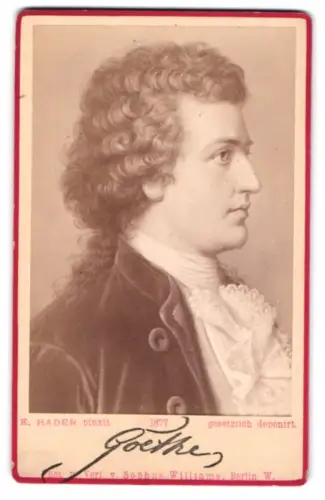 Fotografie Sophus Williams, Berlin, Portrait Goethe im Seitenprofil