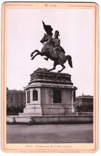 Fotografie Römmler & Jonas, Dresden, Ansicht Wien, das Erzherzog Karl-Monument, Reiterstandbild