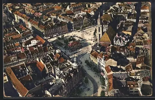 AK Frankfurt, Panorama vom Luftschiff Zeppelin aus gesehen