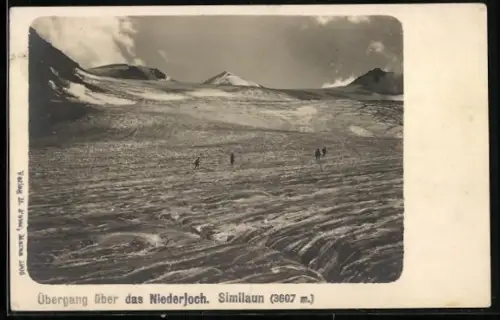 AK Similaun, Übergang über das Niederjoch