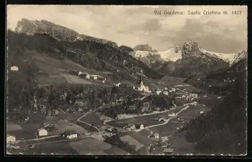 AK Santa Cristina /Val Gardena, Vista generale con chiesa