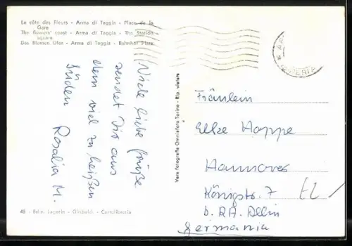 AK Arma di Taggia /Riviera dei Fiori, Piazza della Stazione