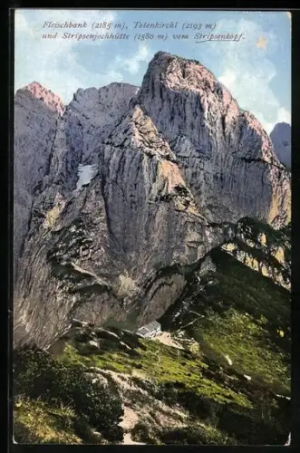 AK Stripsenjochhütte, Fleischbank, Totenkirchl vom Stripsenkopf