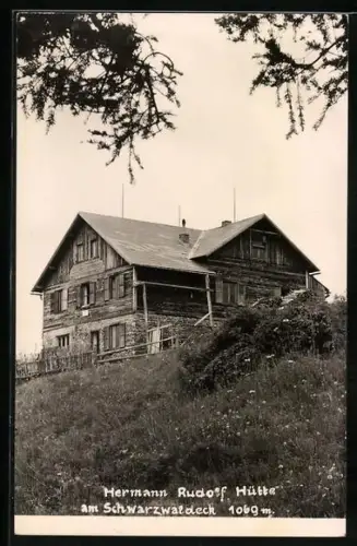 AK Hermann Rudolf Hütte am Schwarzwaldeck, Blick zur Hütte