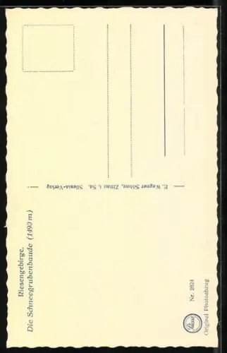 AK Schneegrubenbaude /Riesengebirge, Blick zur Berghütte