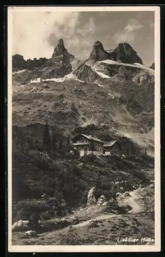 AK Lindauer Hütte, Blick zur Berghütte
