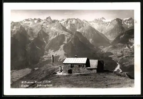 AK Frassen-Hütte, Blick auf die Berghütte