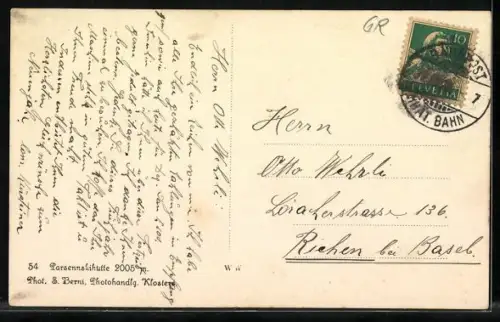 AK Davos, Parsennskihütte vor winterlichem Gebirgspanorama