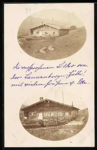 Foto-AK Steisslingen, Jagdhütte von Freiherr Albrecht von Stotzingen, Karte von seiner Gattin Elisabeth Sophie