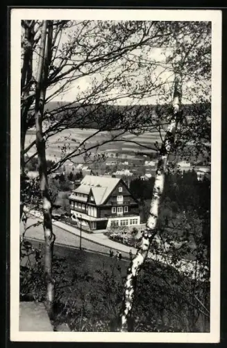 AK Deschnei, Hubert-Birke-Haus im Adlergebirge