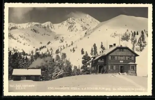 AK Edelrautehütte a. d. Scheiblalm gegen Gr. Bösenstein