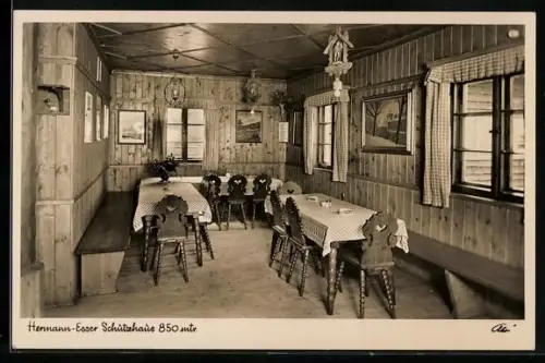 AK Hermann Esser-Schutzhaus /Silberhütte, Restaurant, Innenansicht