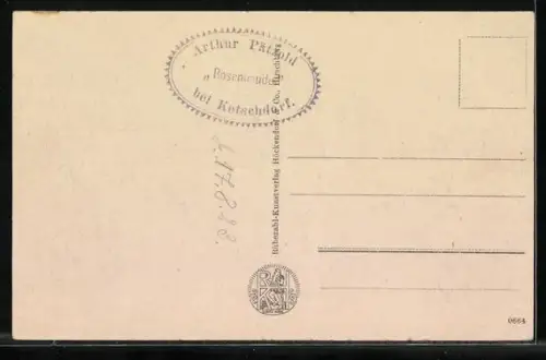 Künstler-AK Ketschdorf, Restaurant Rosenbaude von Arthur Pätzold