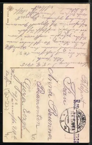 AK Wappen mit Degen und Eichenlaub