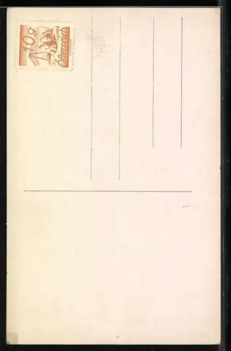 Künstler-AK Thomas Riss: Holzknechts Heimkehr, Vater kehrt mit seiner Tochter Heim