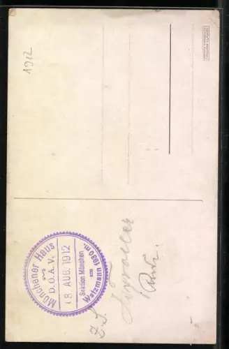 Künstler-AK Carl Moos: Watzmannhaus, Panorama