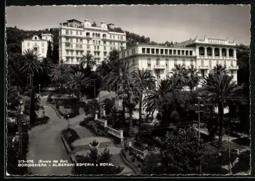 AK Bordighera, Alberghi Esperia e Royal, Motiv zweier Hotels