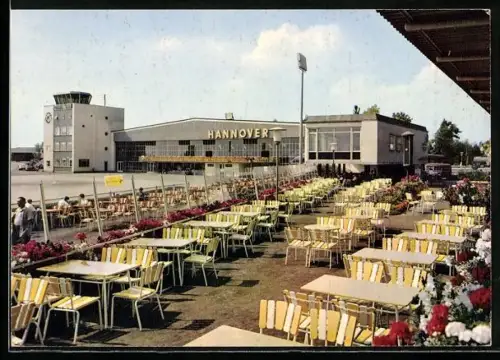 AK Hannover, Flughafen, Blick von der Restaurant-Terrasse