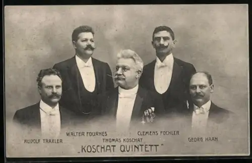 AK Musiker vom Koschat Quintett-R. Traxler, W. Fournes, Th. Koschat, Cl. Fochler und G. Haan