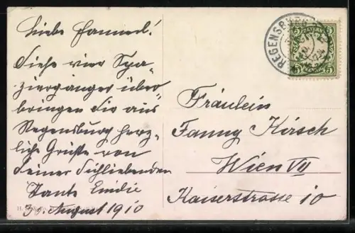 Künstler-AK Küken im Stall auf einer Sprosse