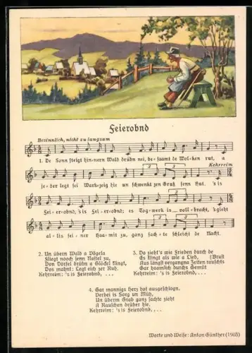 Lied-AK Anton Günther: Feierobnd