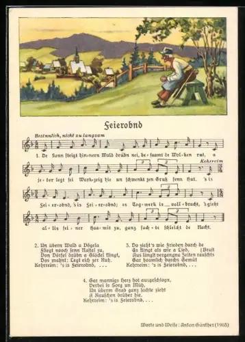 Lied-AK Anton Günther: Feierobnd