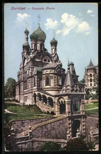 AK Karlsbad, Russische Kirche