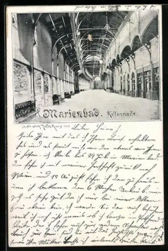 AK Marienbad, Kolonnade, Innenansicht