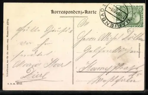 AK Marienbad, Blick von der Englischen Kirche über den Ort