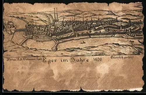 AK Eger, Ansicht der Stadt im Jahre 1620