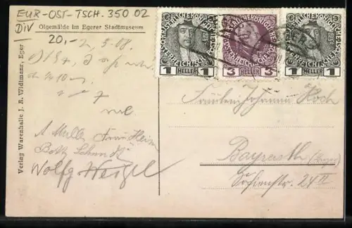 Künstler-AK Eger, Wallensteinz Einzug in die Stadt 1634